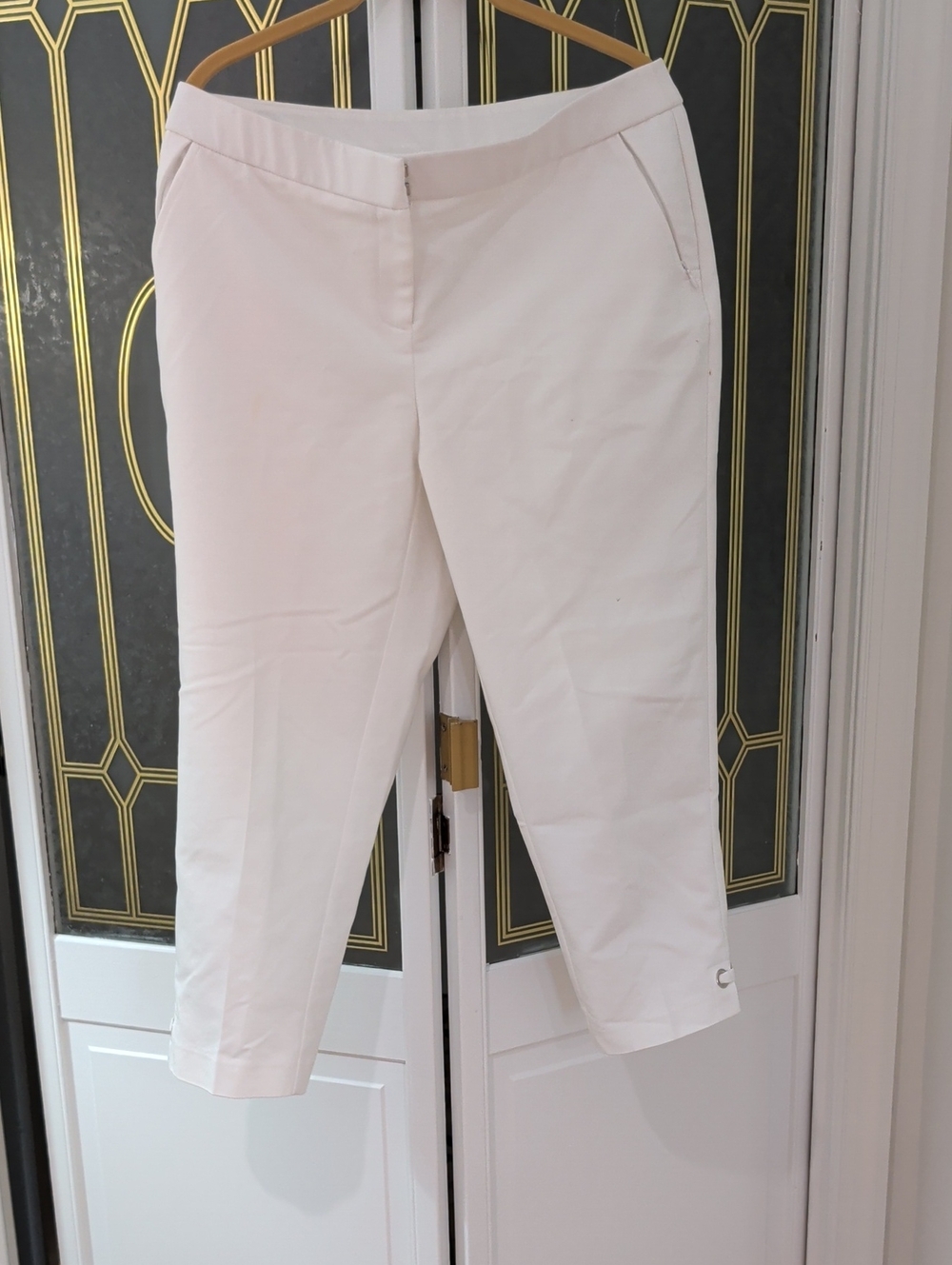 Rafaella White Cropped Straight-Leg Pants